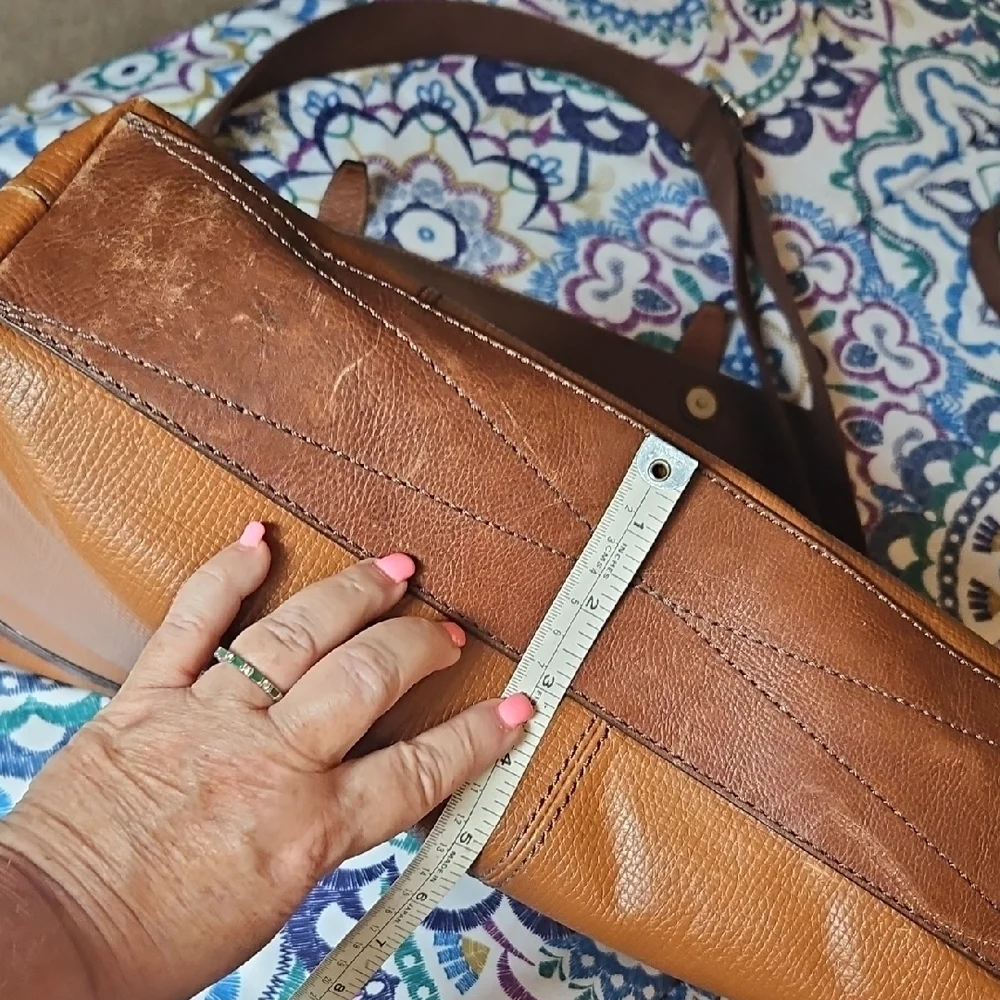 Fossil Brown Leather Messenger Bag